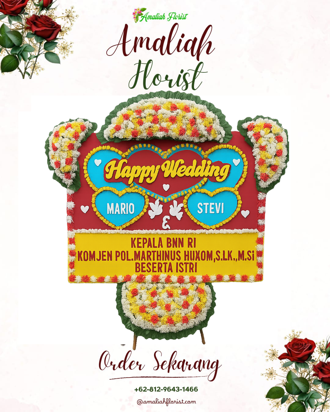 Papan Bunga Pernikahan Kutasari